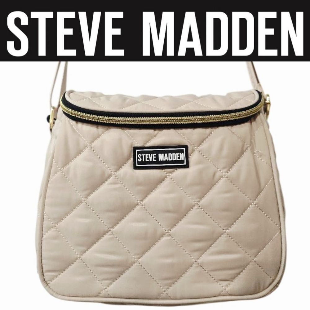 Steve Madden Quilted Insulated‎ Lunch Tote Bag- Oatmeal